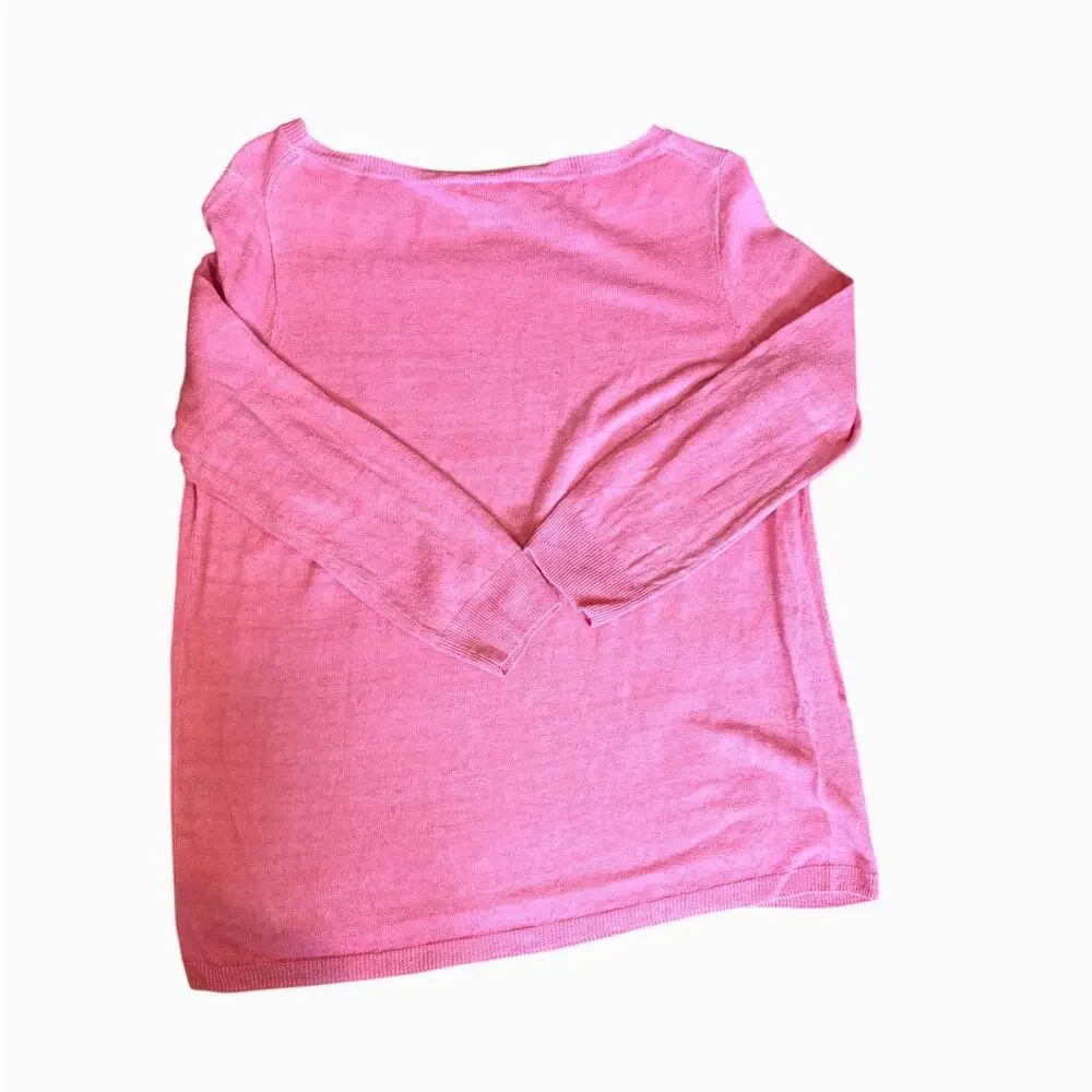 J.Crew Women's Pink 100% Linen Lightweight Knit Sweater Size XS Oversized